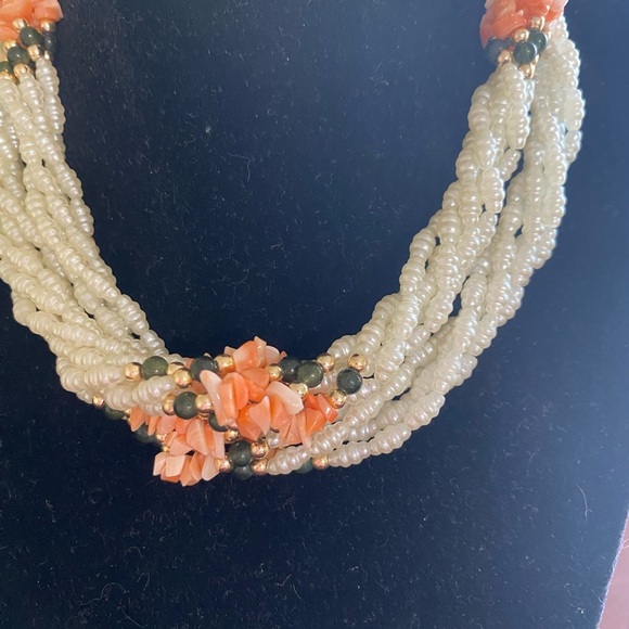 Freshwater Elegant Pearl Twisted Multi strand Necklace - Picture 12 of 12